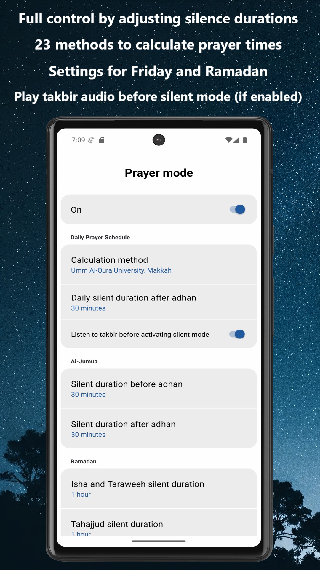 Prayer mode Home Screen